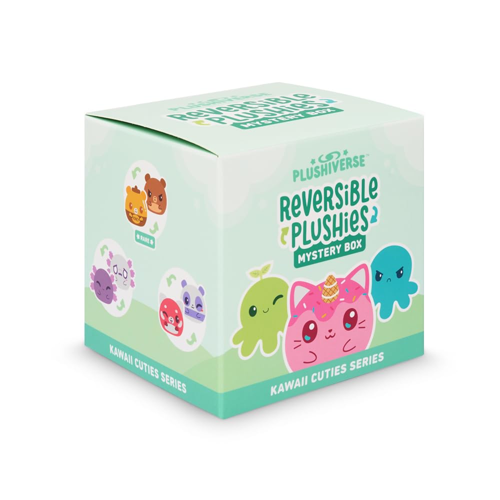 TeeTurtle Spongebob Squarepants Series Reversible Plushie Mystery Box - 3-Inch Mini Two-Sided Blind Box Plush with Embroidered Details - Cute Collectible Surprise Toy for Kids, Teens, and Adults