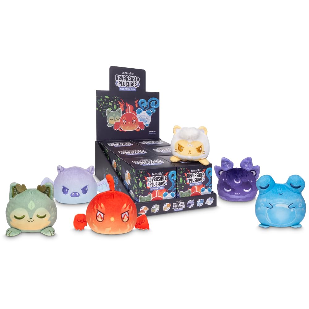 TeeTurtle Spongebob Squarepants Series Reversible Plushie Mystery Box - 3-Inch Mini Two-Sided Blind Box Plush with Embroidered Details - Cute Collectible Surprise Toy for Kids, Teens, and Adults