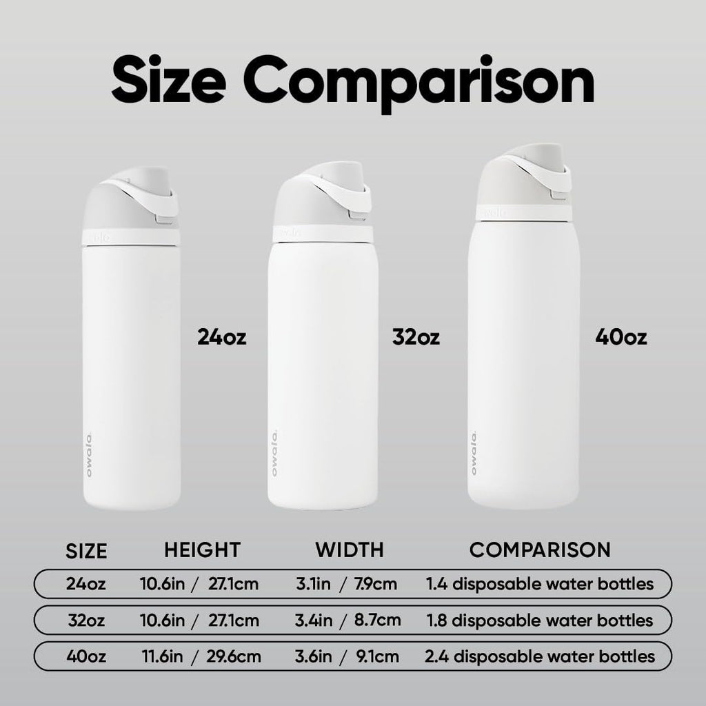 Owala FreeSip Insulated Stainless Steel Water Bottle with Straw, BPA-Free Sports Water Bottle, Great for Travel, 24 Oz, Daybreak