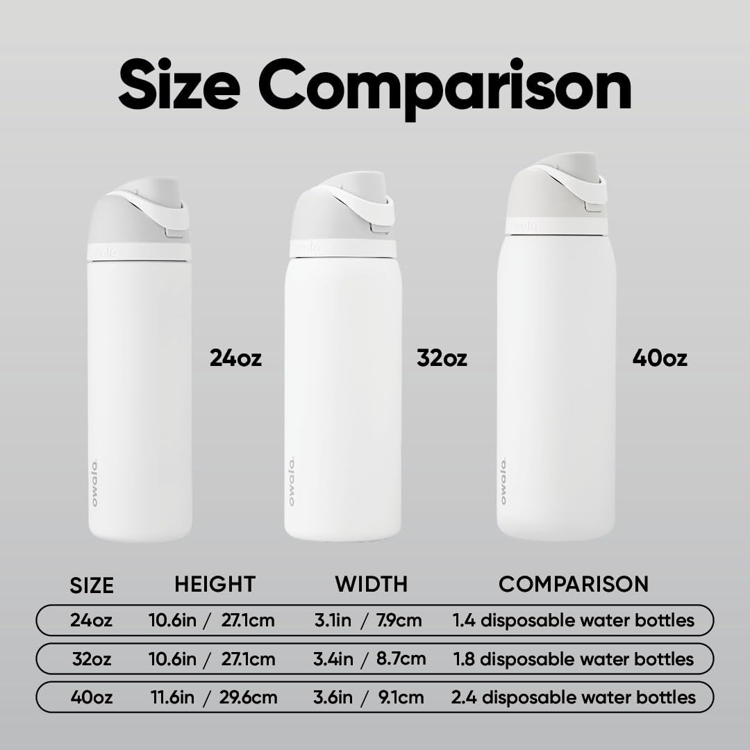 Owala FreeSip Insulated Stainless Steel Water Bottle with Straw, BPA-Free Sports Water Bottle, Great for Travel, 24 Oz, Daybreak
