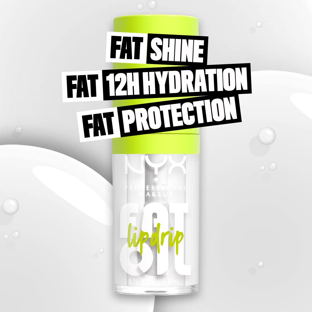 NYX PROFESSIONAL MAKEUP Fat Oil Lip Drip, Moisturizing Lip Oil Gloss, Vegan Tinted Formula, Up to 12 HR Hydration - Follow Back (Shimmering Warm Nude)