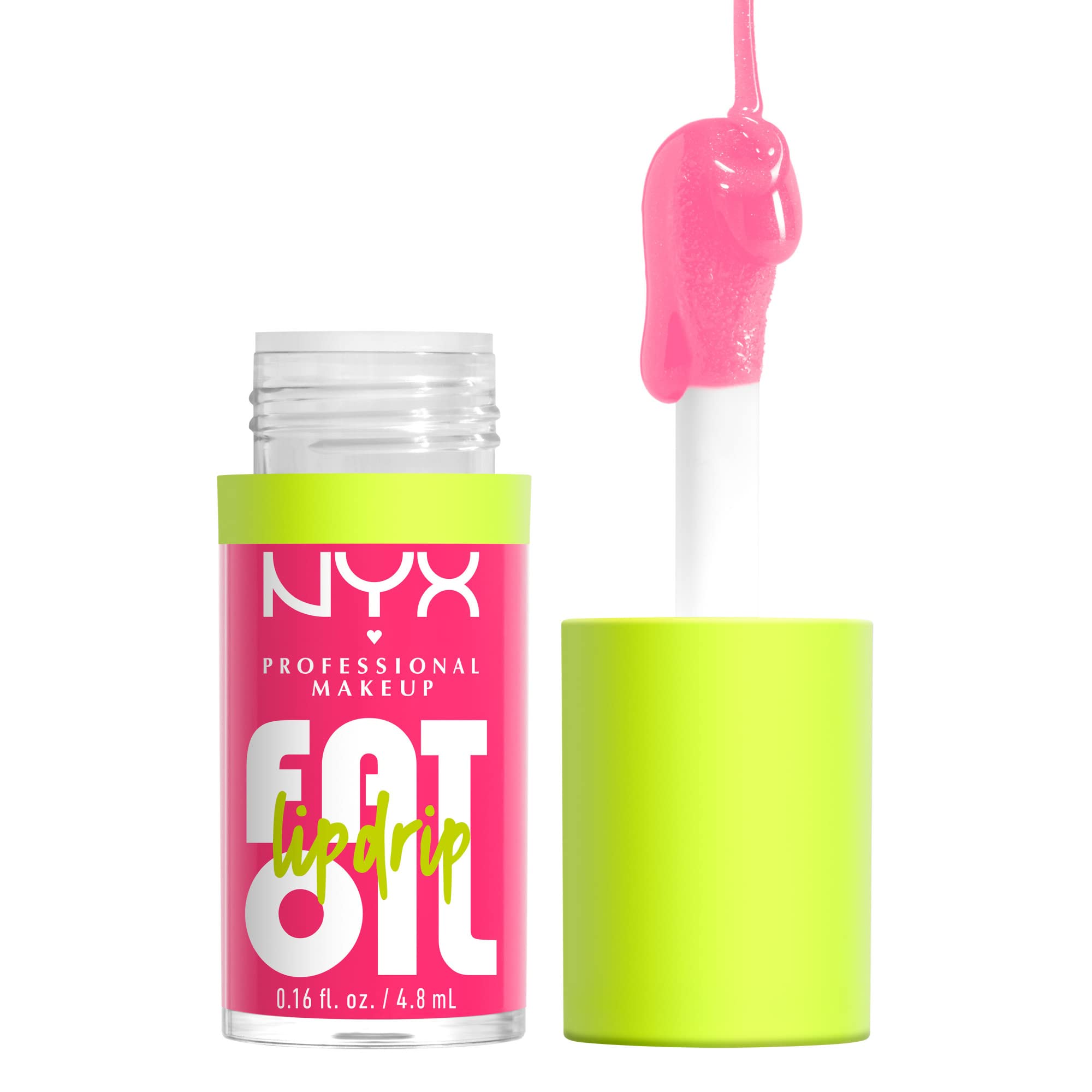 NYX PROFESSIONAL MAKEUP Fat Oil Lip Drip, Moisturizing Lip Oil Gloss, Vegan Tinted Formula, Up to 12 HR Hydration - Follow Back (Shimmering Warm Nude)