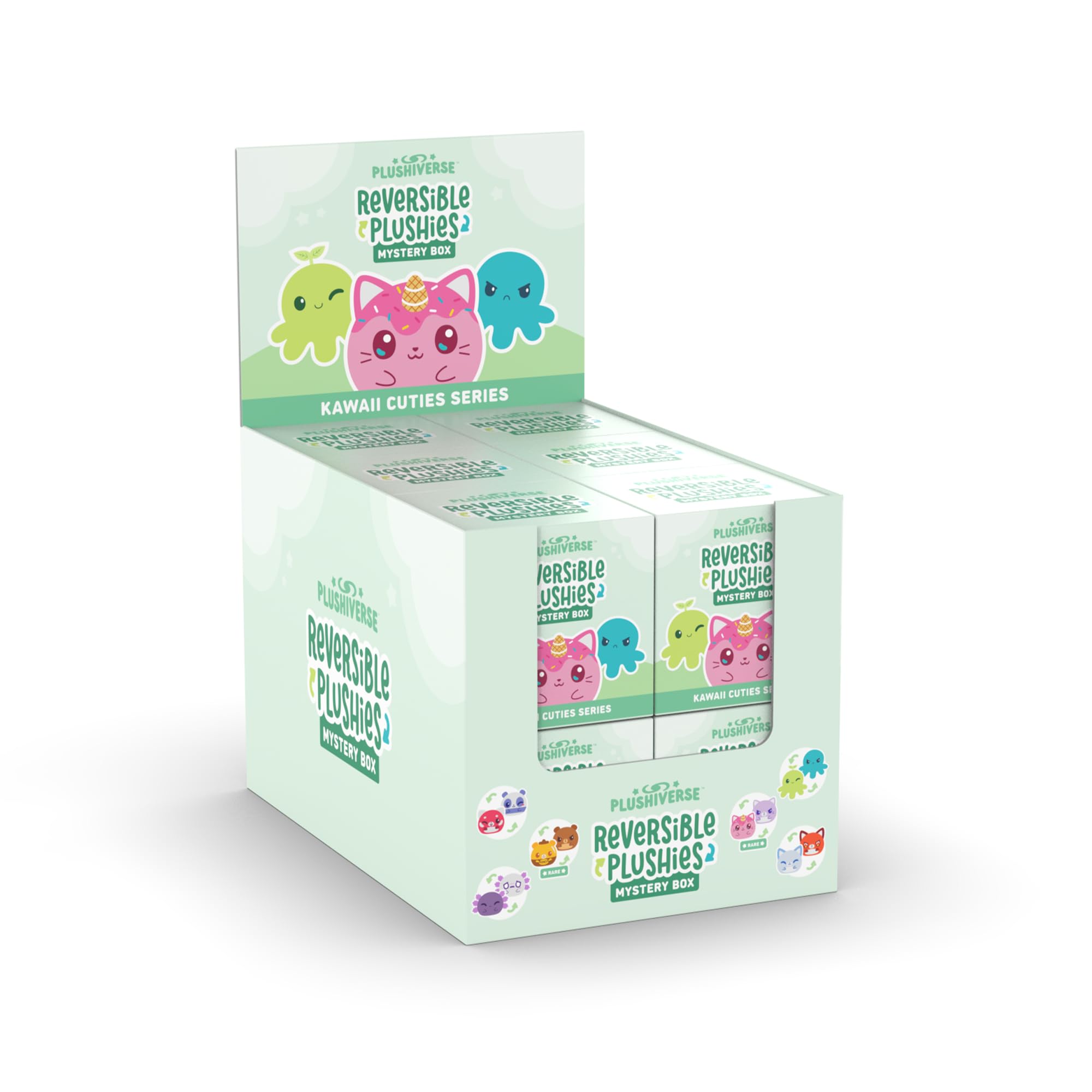 TeeTurtle Spongebob Squarepants Series Reversible Plushie Mystery Box - 3-Inch Mini Two-Sided Blind Box Plush with Embroidered Details - Cute Collectible Surprise Toy for Kids, Teens, and Adults