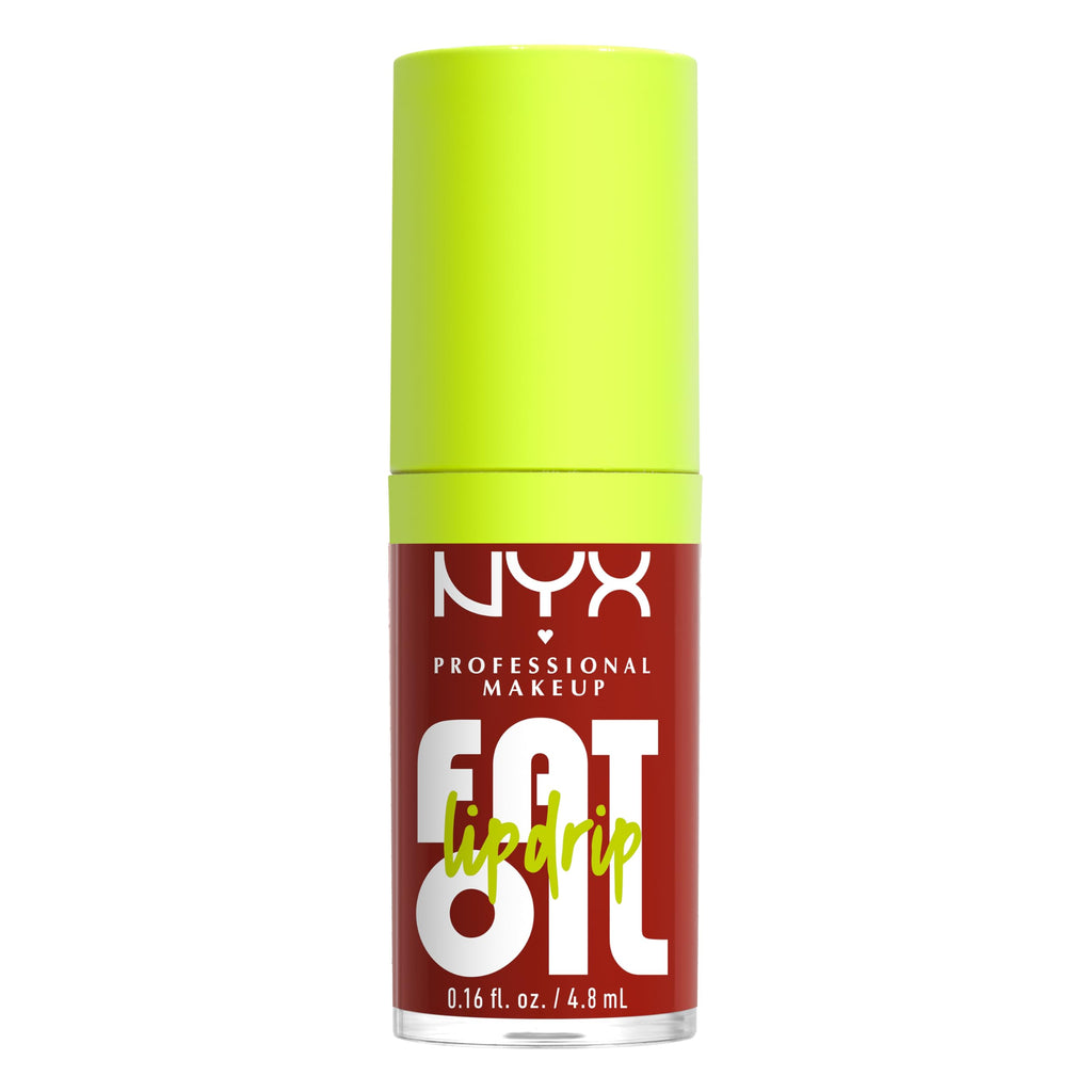 NYX PROFESSIONAL MAKEUP Fat Oil Lip Drip, Moisturizing Lip Oil Gloss, Vegan Tinted Formula, Up to 12 HR Hydration - Follow Back (Shimmering Warm Nude)