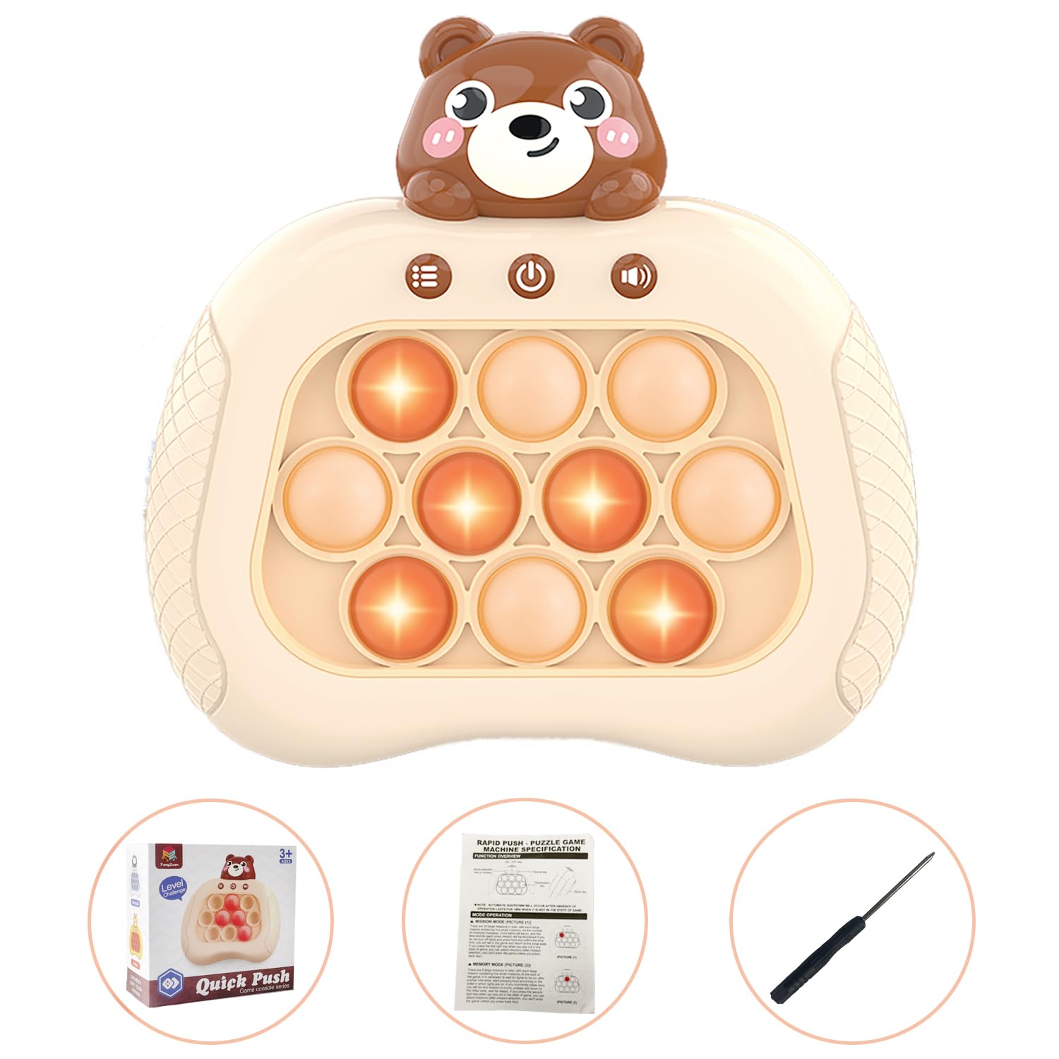 Intoypad Pop The Target! Handheld Speed Push Game Machine: A Fun Multiplayer Game for Family. Sensory Fidget Toy Christmas Toys Gifts for 6 7 8 9 10 11 12 Years Old Kids Road Trip Car Games Kids White