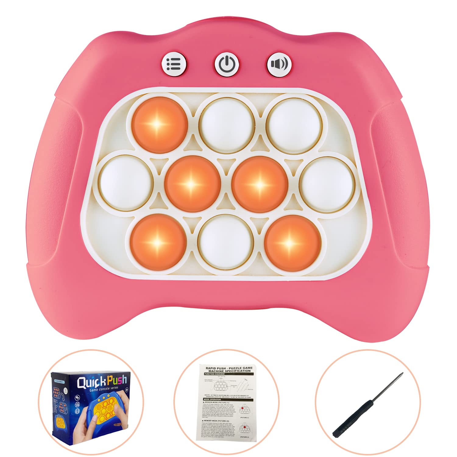 Intoypad Pop The Target! Handheld Speed Push Game Machine: A Fun Multiplayer Game for Family. Sensory Fidget Toy Christmas Toys Gifts for 6 7 8 9 10 11 12 Years Old Kids Road Trip Car Games Kids White