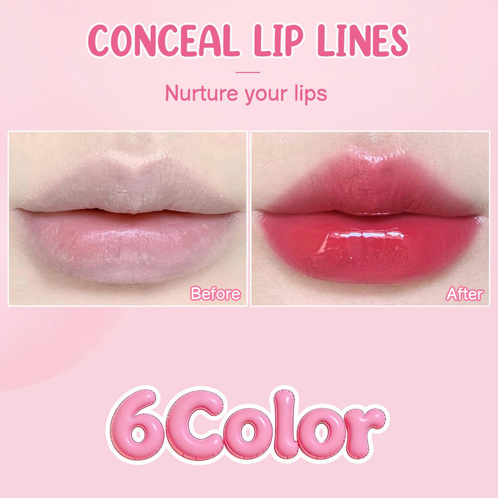 Miniling 6-Color Korean Lip Tint Set - Watery, Velvet Matte Lipsticks for Lips and Cheeks - Long-Lasting, Non-Stick, Shimmery