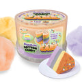 PartyPuffs 4oz Sliceable Cotton Candy Cake Tub – Strawberry Apple Blue Raspberry Lemon – Ready-to-Serve Gluten-Free Candy Dessert for Kids & Parties