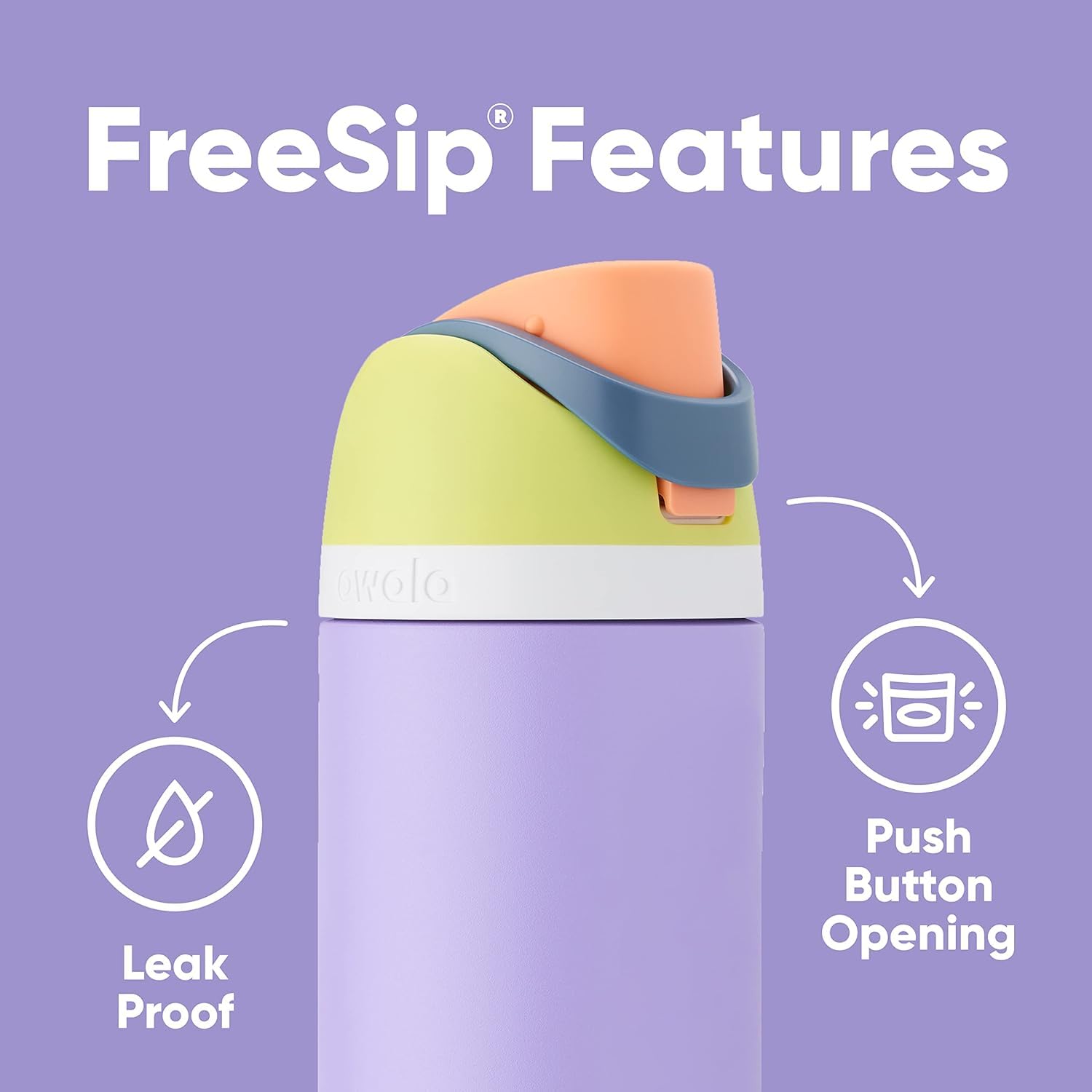Owala FreeSip Insulated Stainless Steel Water Bottle with Straw, BPA-Free Sports Water Bottle, Great for Travel, 24 Oz, Daybreak