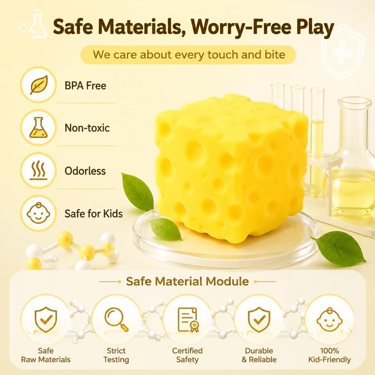 2Pcs Cheese Squishy Toy, Slow Rising Squishy Toys, Cheese Stress Ball, Slow Rise Squishies, Squeeze Cheese Squishy Skin, Suitable for Adults and Children Food Cheese Squishy (Yellow)