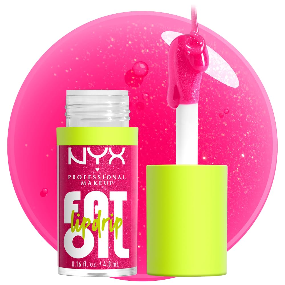 NYX PROFESSIONAL MAKEUP Fat Oil Lip Drip, Moisturizing Lip Oil Gloss, Vegan Tinted Formula, Up to 12 HR Hydration - Follow Back (Shimmering Warm Nude)