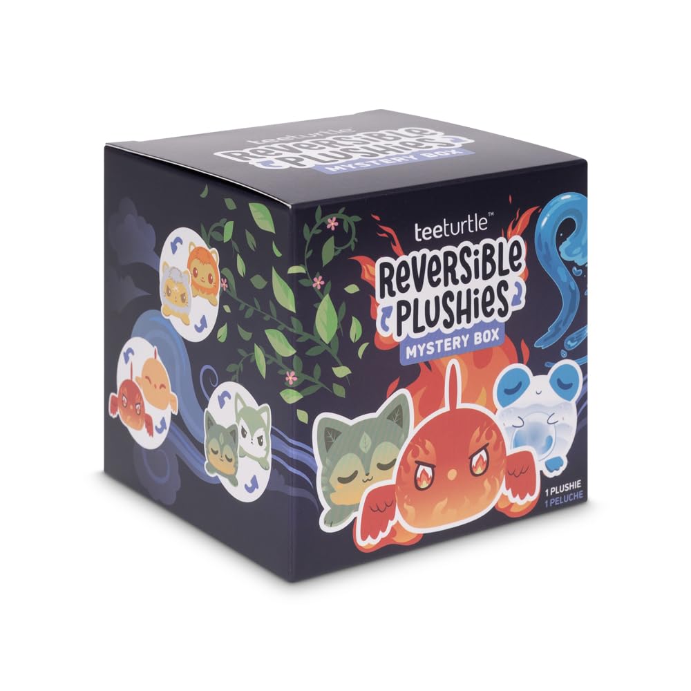 TeeTurtle Spongebob Squarepants Series Reversible Plushie Mystery Box - 3-Inch Mini Two-Sided Blind Box Plush with Embroidered Details - Cute Collectible Surprise Toy for Kids, Teens, and Adults