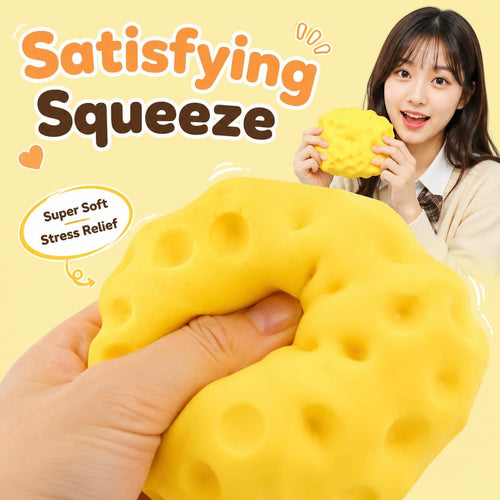 2Pcs Cheese Squishy Toy, Slow Rising Squishy Toys, Cheese Stress Ball, Slow Rise Squishies, Squeeze Cheese Squishy Skin, Suitable for Adults and Children Food Cheese Squishy (Yellow)