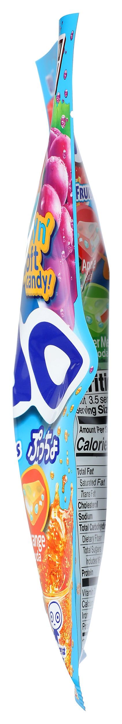Puchao Japanese Chewy Candy, 4 Fruit Soda Flavors - Apple, Watermelon, Grape, Orange, Soft Candy with Fizzy Gummy Bits Inside, As Seen on TikTok, Variety Pack, Product of Japan