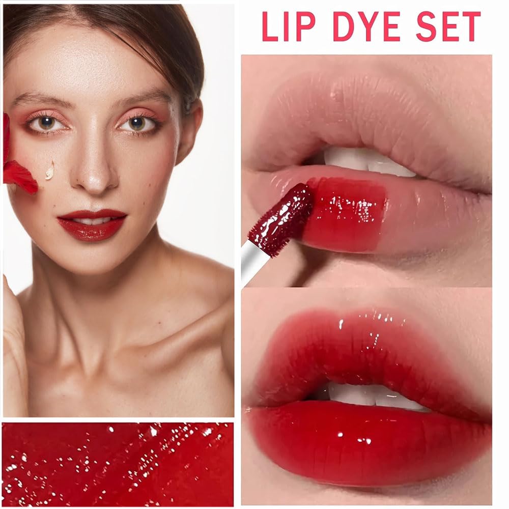 Miniling 6-Color Korean Lip Tint Set - Watery, Velvet Matte Lipsticks for Lips and Cheeks - Long-Lasting, Non-Stick, Shimmery