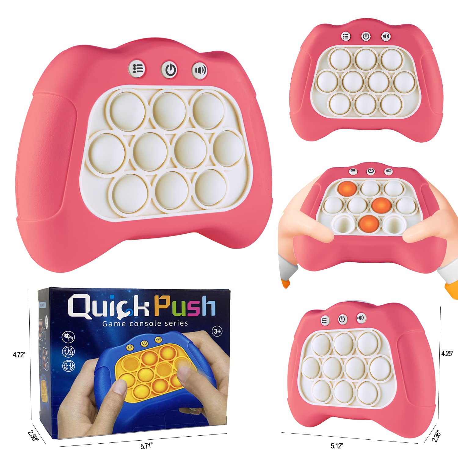 Intoypad Pop The Target! Handheld Speed Push Game Machine: A Fun Multiplayer Game for Family. Sensory Fidget Toy Christmas Toys Gifts for 6 7 8 9 10 11 12 Years Old Kids Road Trip Car Games Kids White