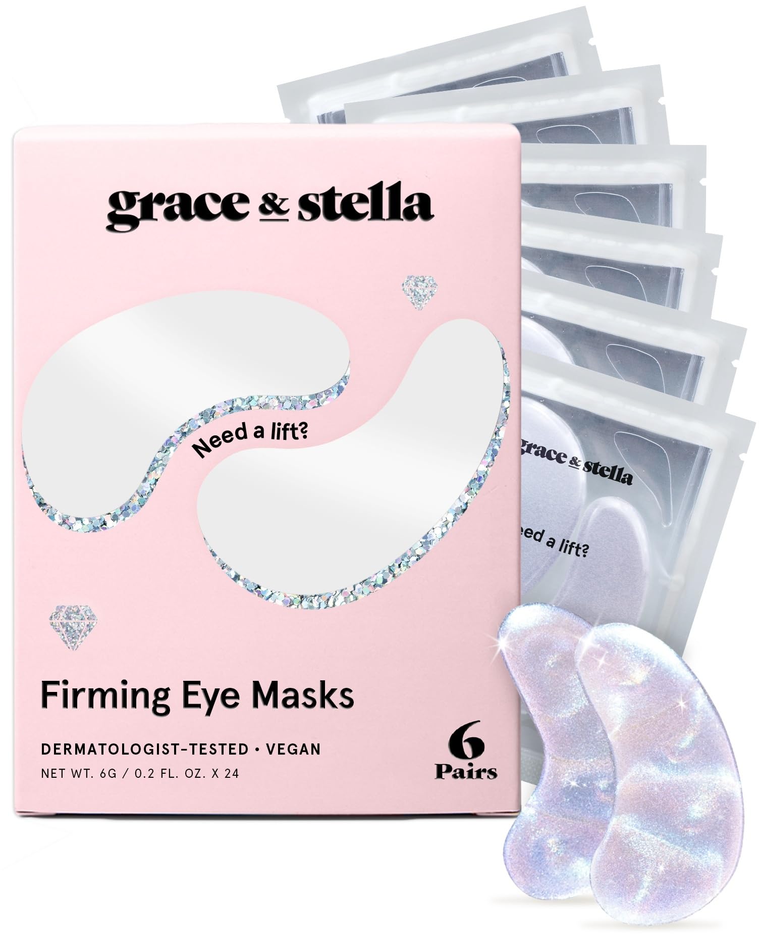 grace & stella Retinol Under Eye Patches for Puffy Eyes & Dark Circles - Restoring Gel Under Eye Masks with Hyaluronic Acid - Birthday Gifts for Women, Bachelorette Party Favors (Purple, 24 Pairs)