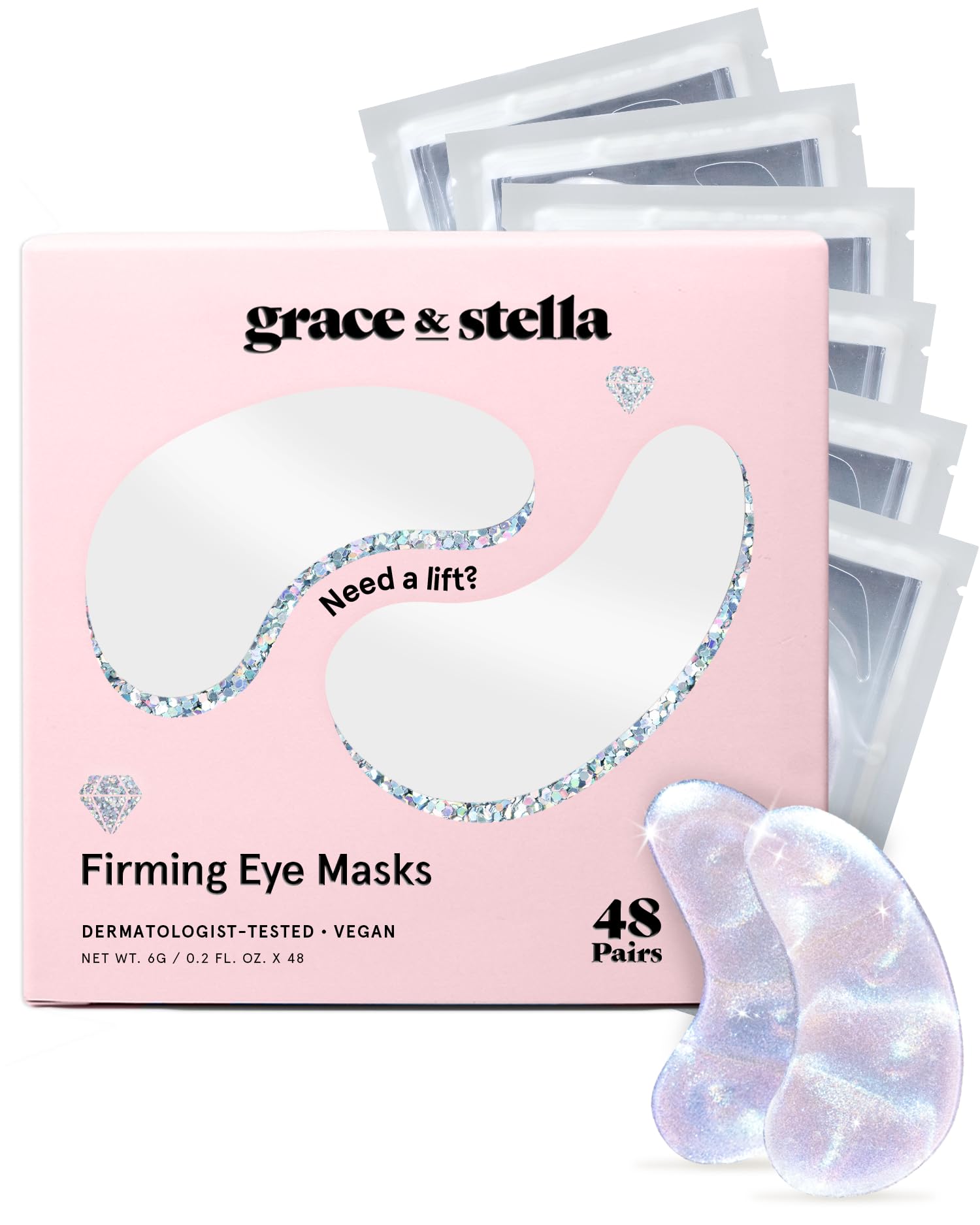 grace & stella Retinol Under Eye Patches for Puffy Eyes & Dark Circles - Restoring Gel Under Eye Masks with Hyaluronic Acid - Birthday Gifts for Women, Bachelorette Party Favors (Purple, 24 Pairs)