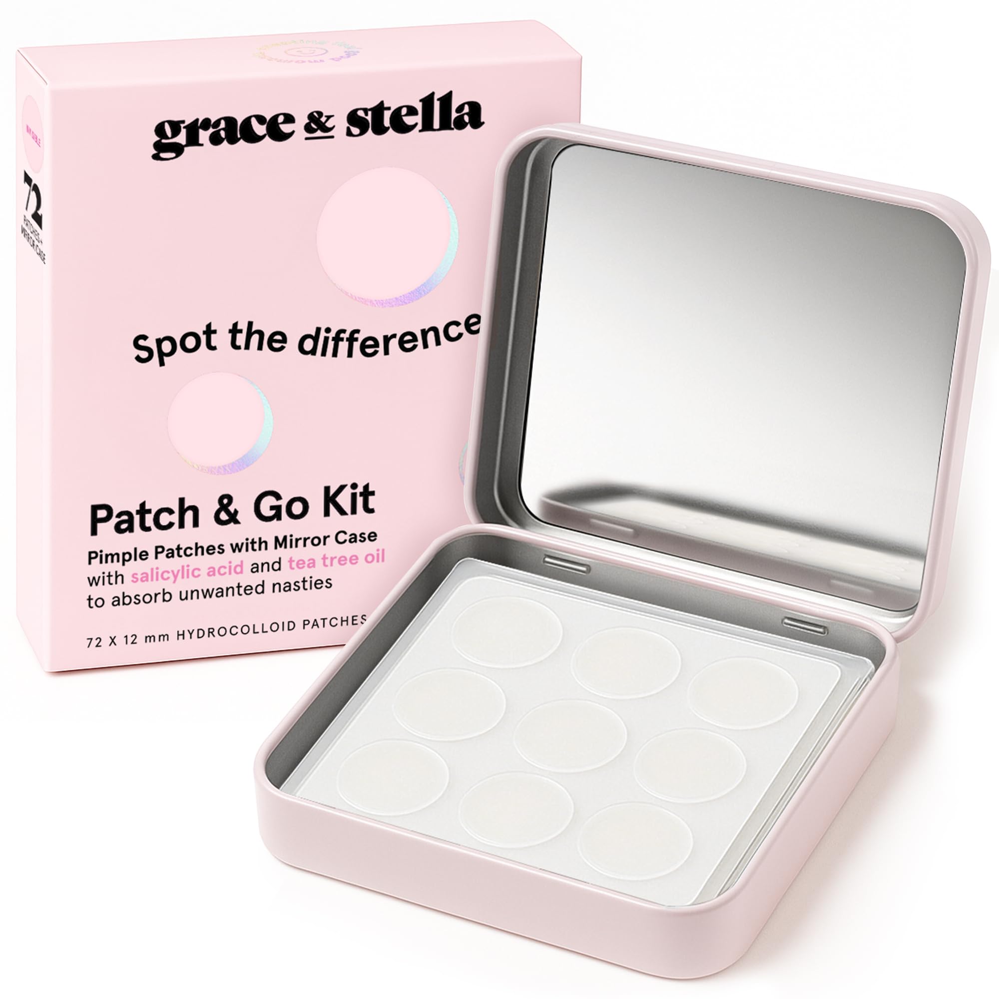 grace & stella Award Winning Pore Strip - Pimple Patches for Face - Hydrocolloid Acne Patches - Absorbs Zits, Reduces Redness - Cute Patches Dermatologist-Tested, Vegan (Multishape, 36 Count)