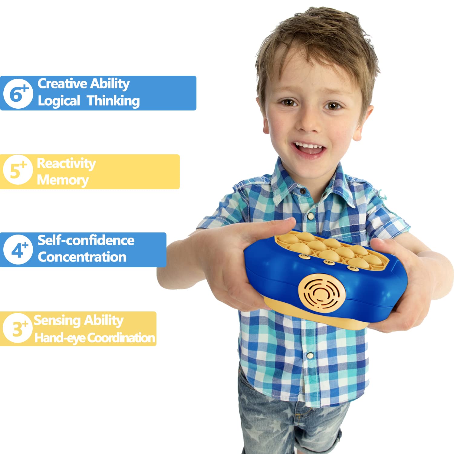 Intoypad Pop The Target! Handheld Speed Push Game Machine: A Fun Multiplayer Game for Family. Sensory Fidget Toy Christmas Toys Gifts for 6 7 8 9 10 11 12 Years Old Kids Road Trip Car Games Kids White
