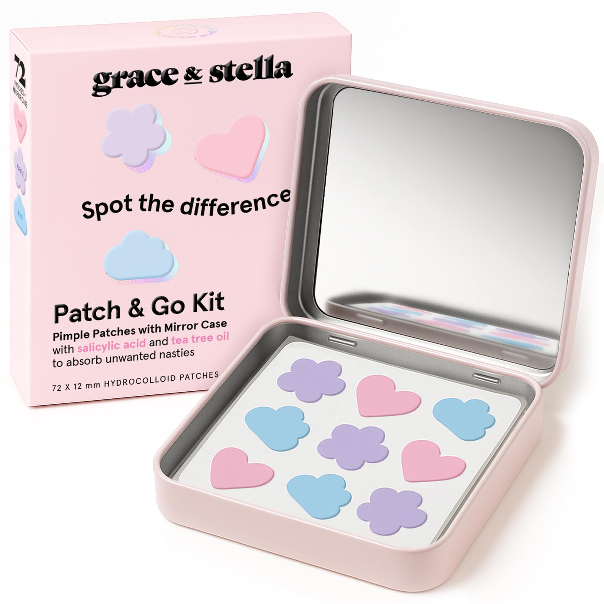 grace & stella Award Winning Pore Strip - Pimple Patches for Face - Hydrocolloid Acne Patches - Absorbs Zits, Reduces Redness - Cute Patches Dermatologist-Tested, Vegan (Multishape, 36 Count)