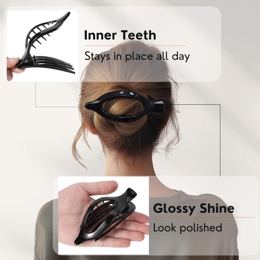 8 Pack Flat Hair Clips for Women,Matte No Crease Flat Claw Clips, Large Strong Hold Barrettes for Thick & Thin Hair, French Duckbill Styling Accessories