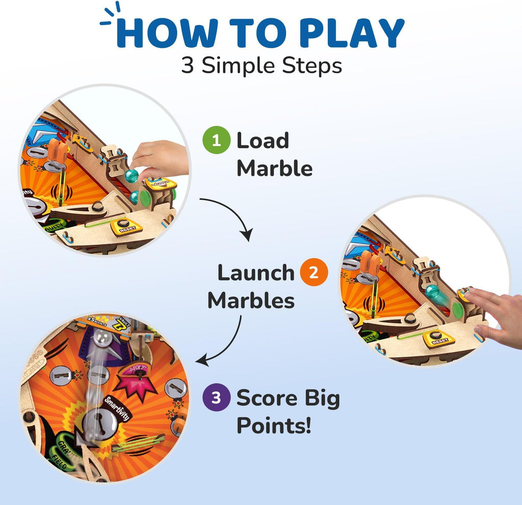 Smartivity DIY Pinball Machine for Kids 8-14 Years Old | Global Award Winning Arcade Game | Build Your Own Pinball I Birthday Gift for Smart Kids | STEM Toy for Boys & Girls