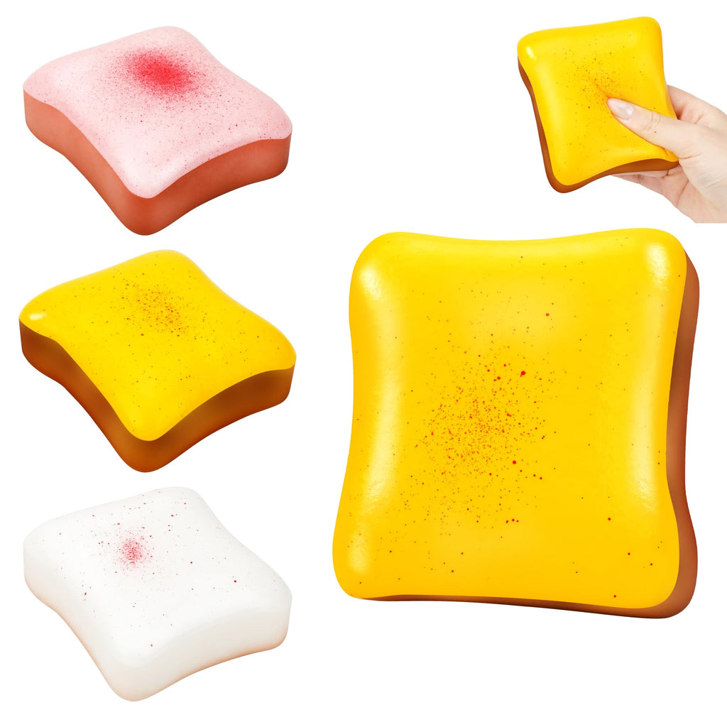 3 Pack Slow Rising Squishy Butter Bread, Realistic Bread Squishies with Butter Scent, Soft Sticky Squishy Toy, Stress Relief Fidget for Focus, Popular Squishies Gift Party Favor