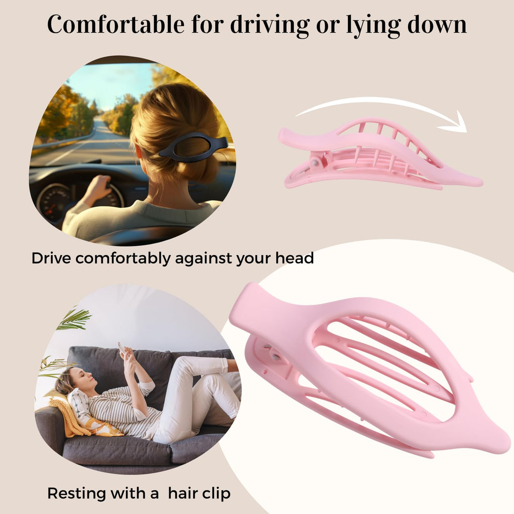 8 Pack Flat Hair Clips for Women,Matte No Crease Flat Claw Clips, Large Strong Hold Barrettes for Thick & Thin Hair, French Duckbill Styling Accessories