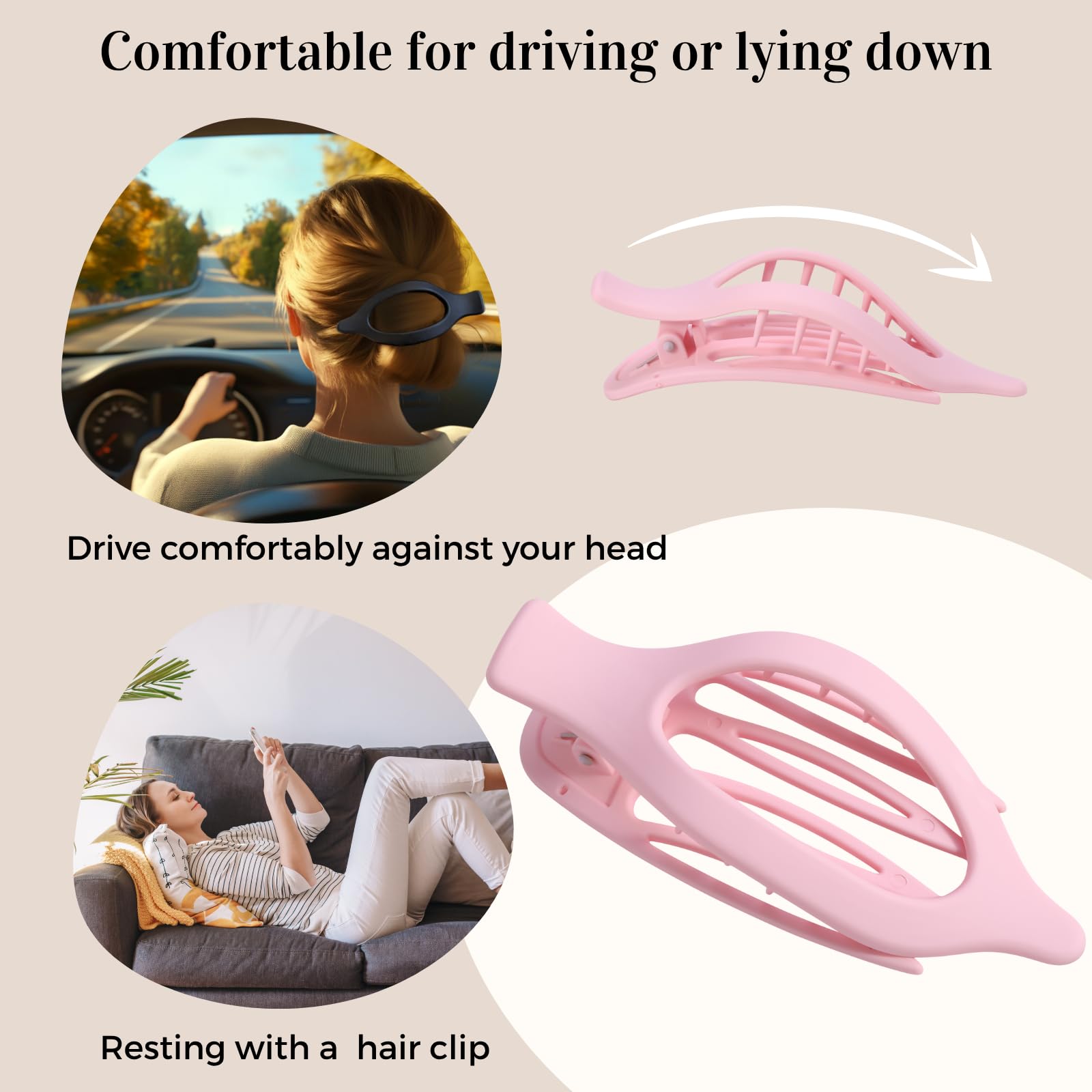 8 Pack Flat Hair Clips for Women,Matte No Crease Flat Claw Clips, Large Strong Hold Barrettes for Thick & Thin Hair, French Duckbill Styling Accessories