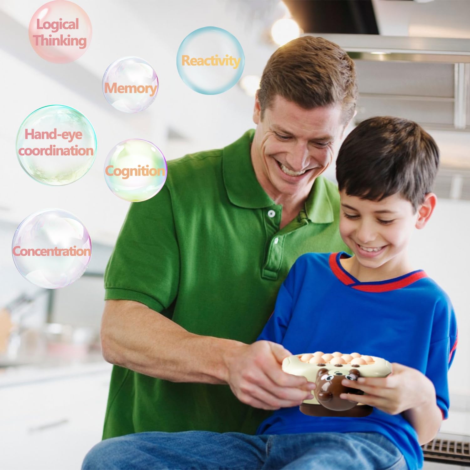Intoypad Pop The Target! Handheld Speed Push Game Machine: A Fun Multiplayer Game for Family. Sensory Fidget Toy Christmas Toys Gifts for 6 7 8 9 10 11 12 Years Old Kids Road Trip Car Games Kids White