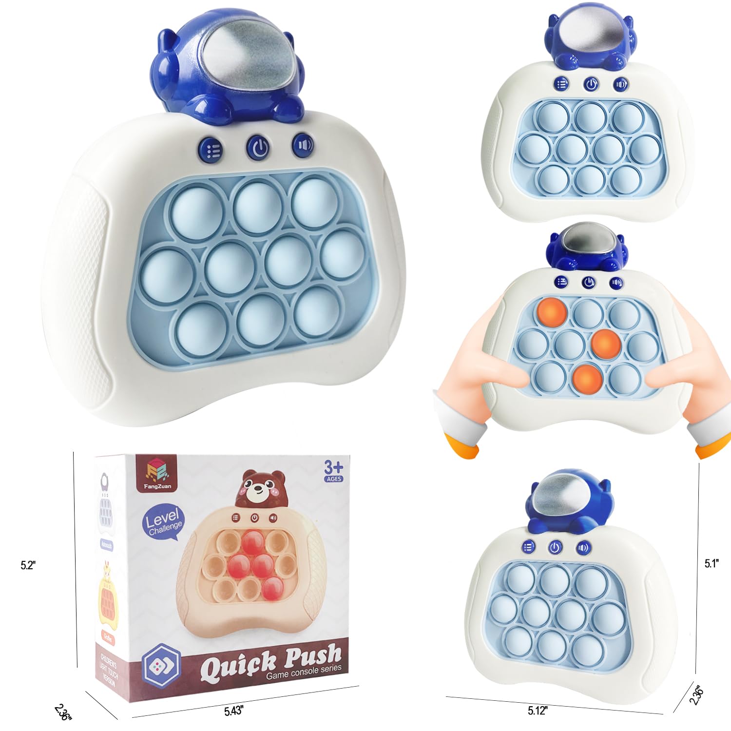 Intoypad Pop The Target! Handheld Speed Push Game Machine: A Fun Multiplayer Game for Family. Sensory Fidget Toy Christmas Toys Gifts for 6 7 8 9 10 11 12 Years Old Kids Road Trip Car Games Kids White