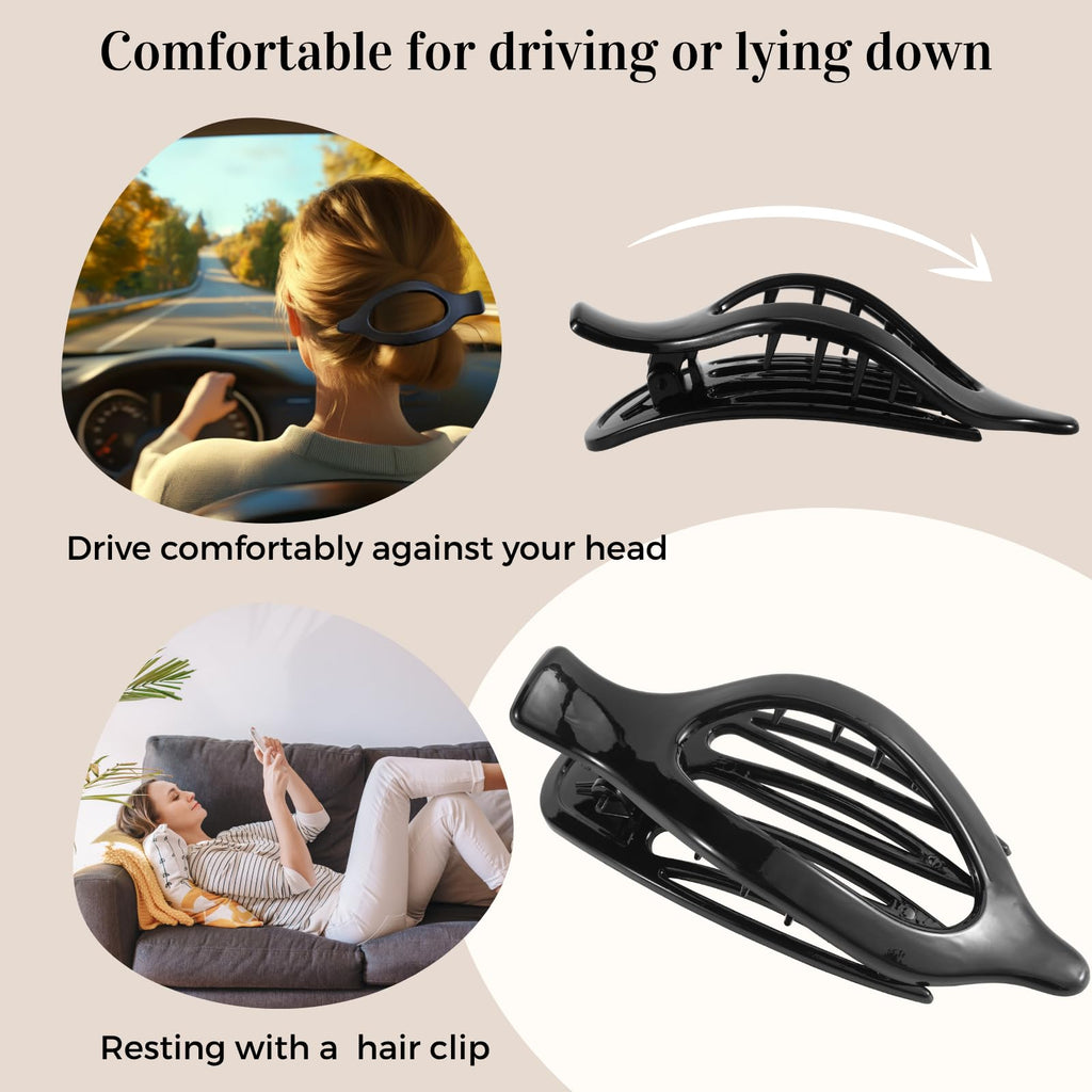 8 Pack Flat Hair Clips for Women,Matte No Crease Flat Claw Clips, Large Strong Hold Barrettes for Thick & Thin Hair, French Duckbill Styling Accessories