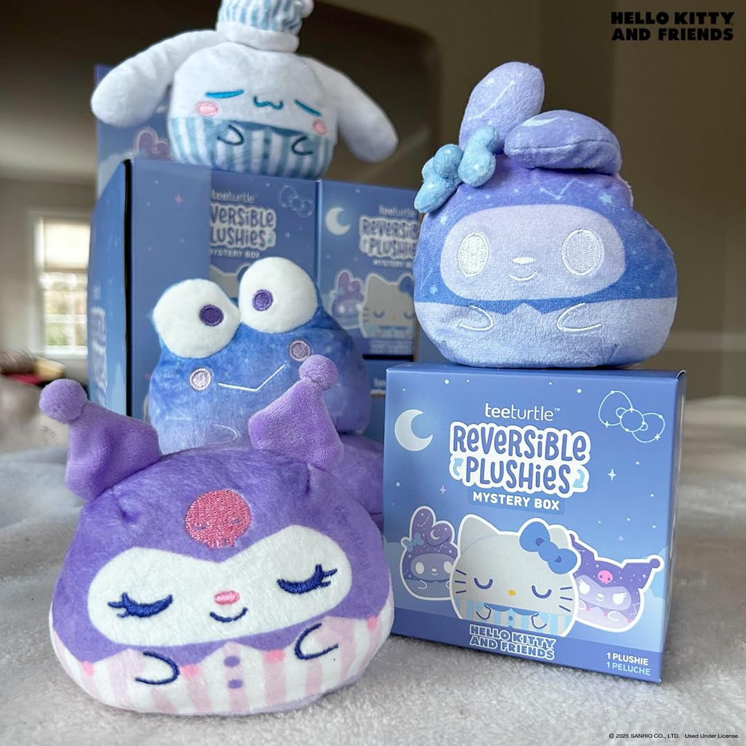 TeeTurtle Spongebob Squarepants Series Reversible Plushie Mystery Box - 3-Inch Mini Two-Sided Blind Box Plush with Embroidered Details - Cute Collectible Surprise Toy for Kids, Teens, and Adults