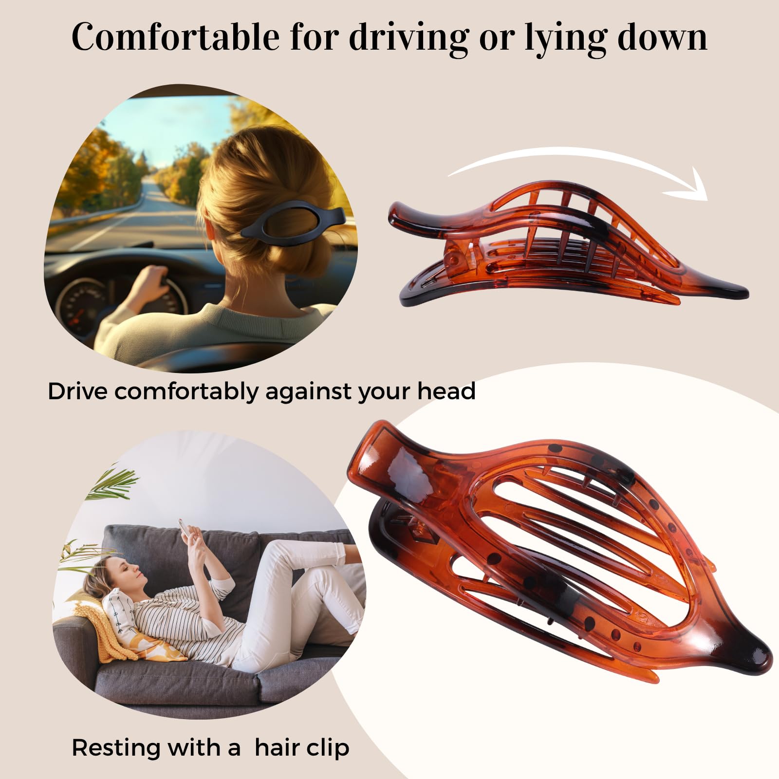8 Pack Flat Hair Clips for Women,Matte No Crease Flat Claw Clips, Large Strong Hold Barrettes for Thick & Thin Hair, French Duckbill Styling Accessories