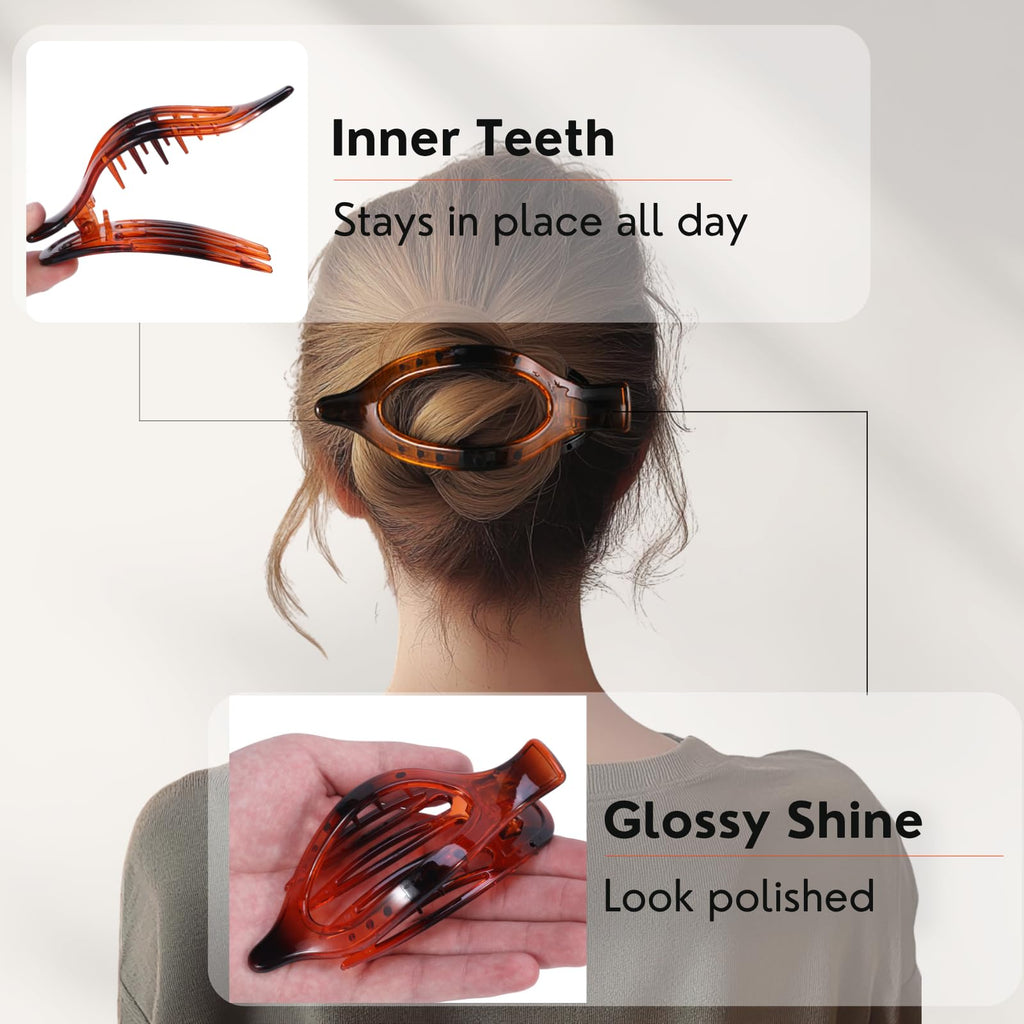 8 Pack Flat Hair Clips for Women,Matte No Crease Flat Claw Clips, Large Strong Hold Barrettes for Thick & Thin Hair, French Duckbill Styling Accessories
