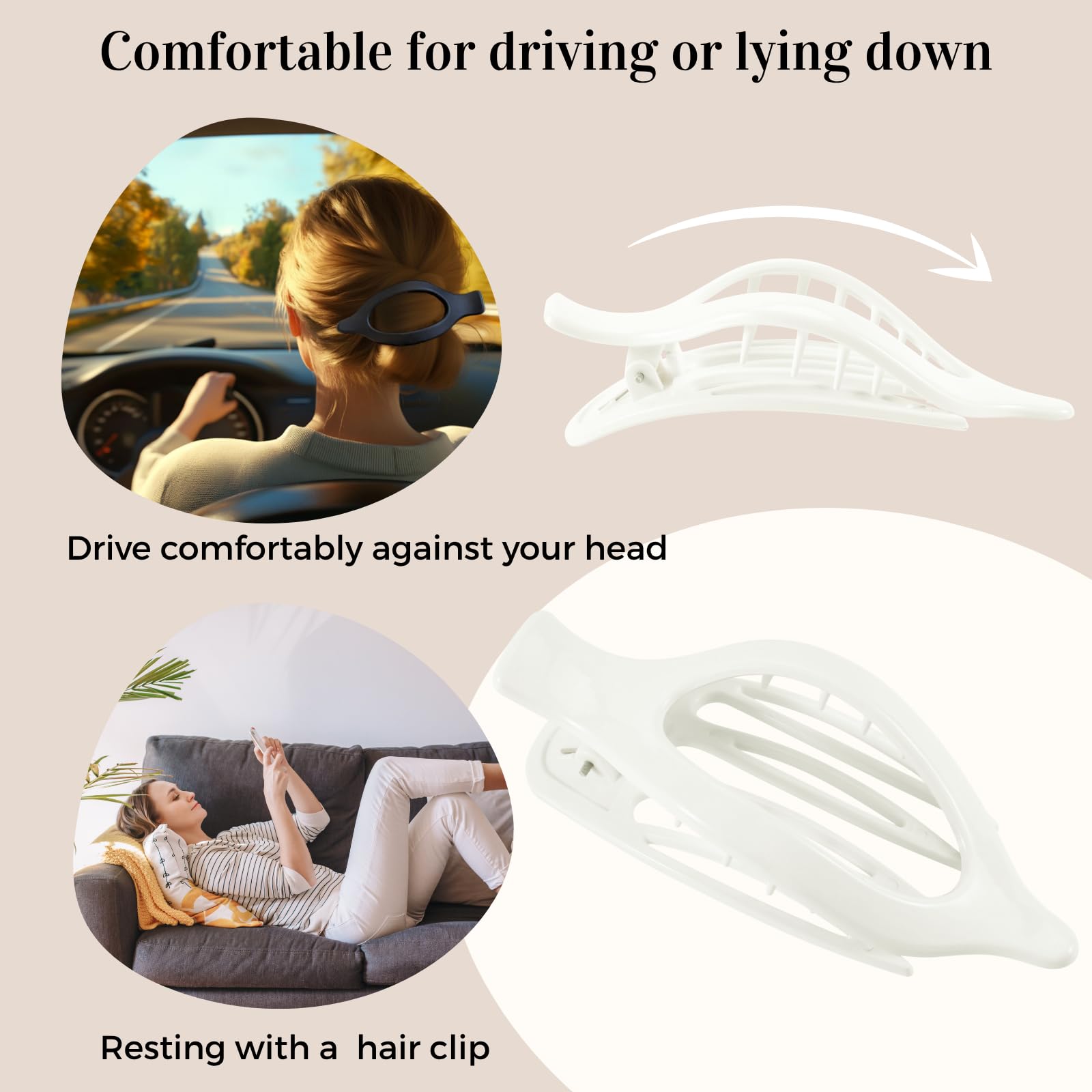 8 Pack Flat Hair Clips for Women,Matte No Crease Flat Claw Clips, Large Strong Hold Barrettes for Thick & Thin Hair, French Duckbill Styling Accessories