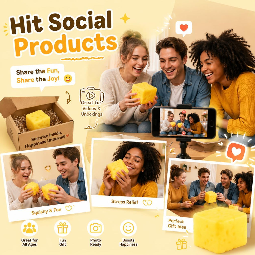 2Pcs Cheese Squishy Toy, Slow Rising Squishy Toys, Cheese Stress Ball, Slow Rise Squishies, Squeeze Cheese Squishy Skin, Suitable for Adults and Children Food Cheese Squishy (Yellow)