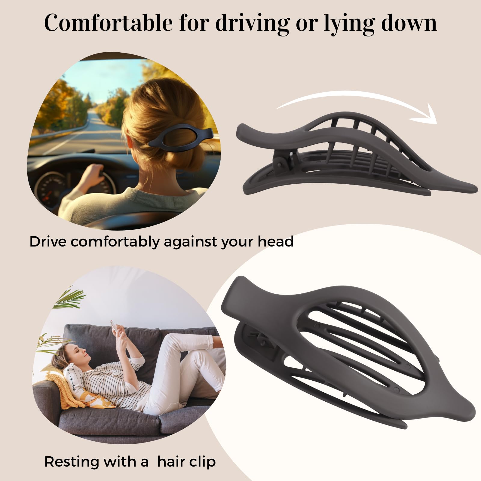 8 Pack Flat Hair Clips for Women,Matte No Crease Flat Claw Clips, Large Strong Hold Barrettes for Thick & Thin Hair, French Duckbill Styling Accessories