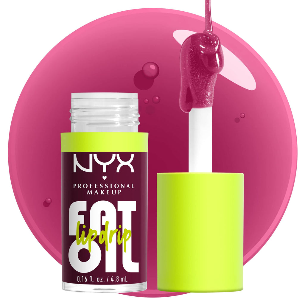 NYX PROFESSIONAL MAKEUP Fat Oil Lip Drip, Moisturizing Lip Oil Gloss, Vegan Tinted Formula, Up to 12 HR Hydration - Follow Back (Shimmering Warm Nude)