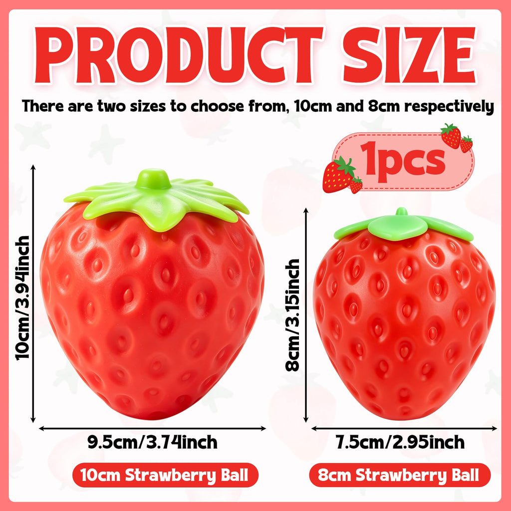 3Pcs Big Taba Squishies Strawberry, Cute Strawberry Squeeze Toys, Upgrade Fruit Squishies, Kawaii Sticky Stress Toy, Clear Fidget Toys, Valentines Gift for Kids, Teen Boys Girls Birthday Gift Ideas