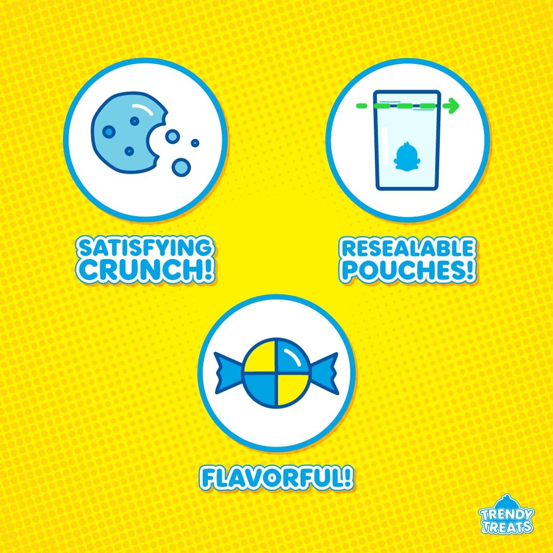 Trendy Treats Freeze Dried Candy - Fun, Exotic & Weird | Featured on Tik Tok Trendy Treats Channel | Delightful Crunchy Bites - Perfect Candy Gift for Kids - Resealable Packaging - 4.2oz