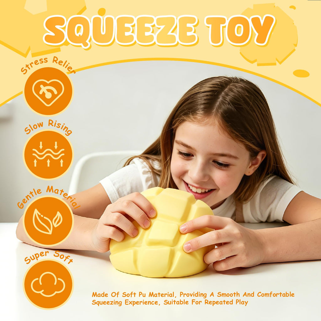 3 Pack Slow Rising Squishy Butter Bread, Realistic Bread Squishies with Butter Scent, Soft Sticky Squishy Toy, Stress Relief Fidget for Focus, Popular Squishies Gift Party Favor