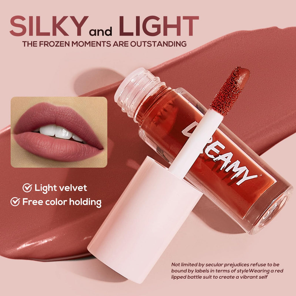 Miniling 6-Color Korean Lip Tint Set - Watery, Velvet Matte Lipsticks for Lips and Cheeks - Long-Lasting, Non-Stick, Shimmery