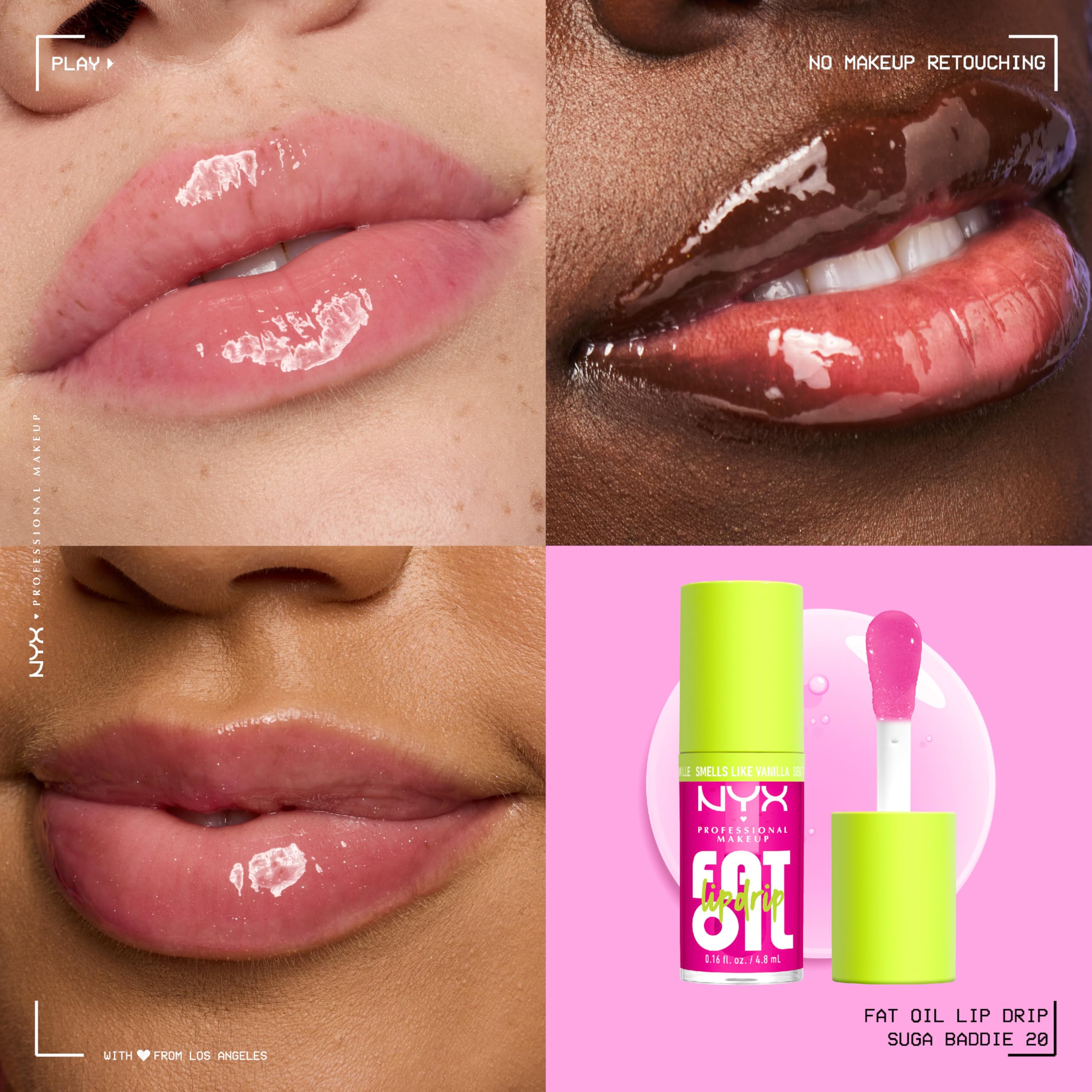 NYX PROFESSIONAL MAKEUP Fat Oil Lip Drip, Moisturizing Lip Oil Gloss, Vegan Tinted Formula, Up to 12 HR Hydration - Follow Back (Shimmering Warm Nude)