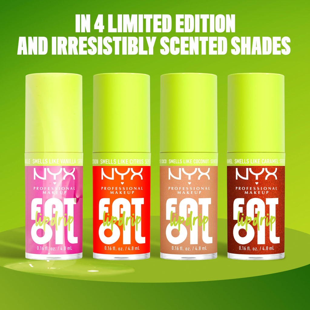 NYX PROFESSIONAL MAKEUP Fat Oil Lip Drip, Moisturizing Lip Oil Gloss, Vegan Tinted Formula, Up to 12 HR Hydration - Follow Back (Shimmering Warm Nude)