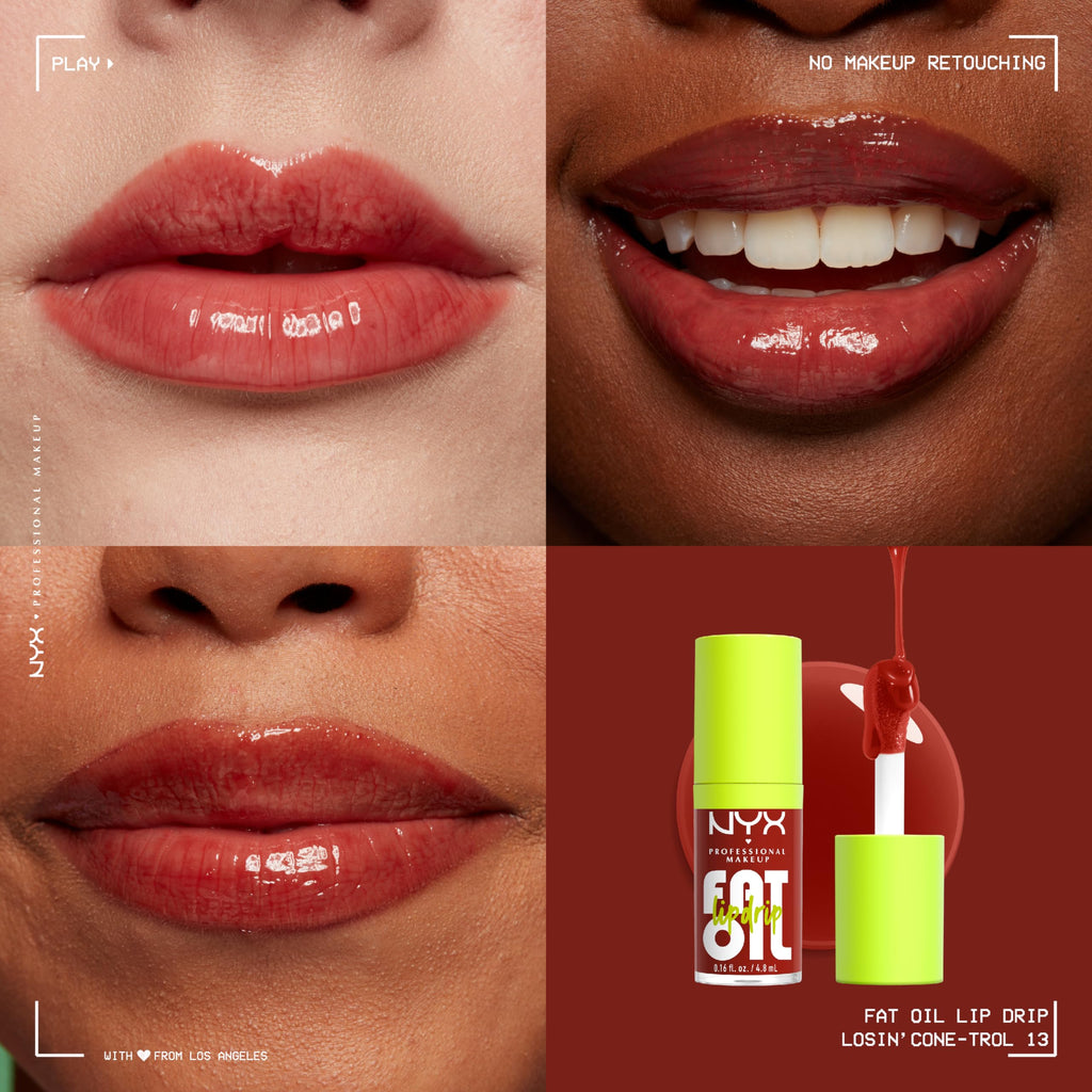 NYX PROFESSIONAL MAKEUP Fat Oil Lip Drip, Moisturizing Lip Oil Gloss, Vegan Tinted Formula, Up to 12 HR Hydration - Follow Back (Shimmering Warm Nude)