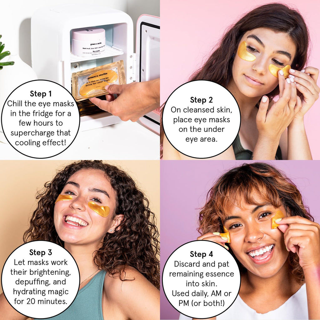 grace & stella Retinol Under Eye Patches for Puffy Eyes & Dark Circles - Restoring Gel Under Eye Masks with Hyaluronic Acid - Birthday Gifts for Women, Bachelorette Party Favors (Purple, 24 Pairs)