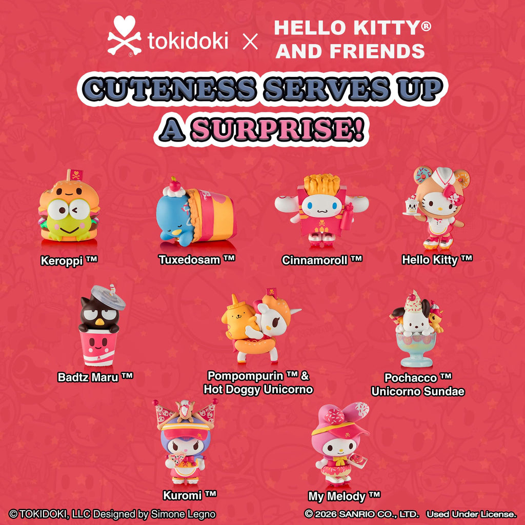 tokidoki™ - Hello Kitty® and Friends Fast Food Blind Box - 1 Pack of Cute Mystery Mini Collectibles - Collectible Art for Girls, Valentine's & Birthday Gifts - 2.75 Inches