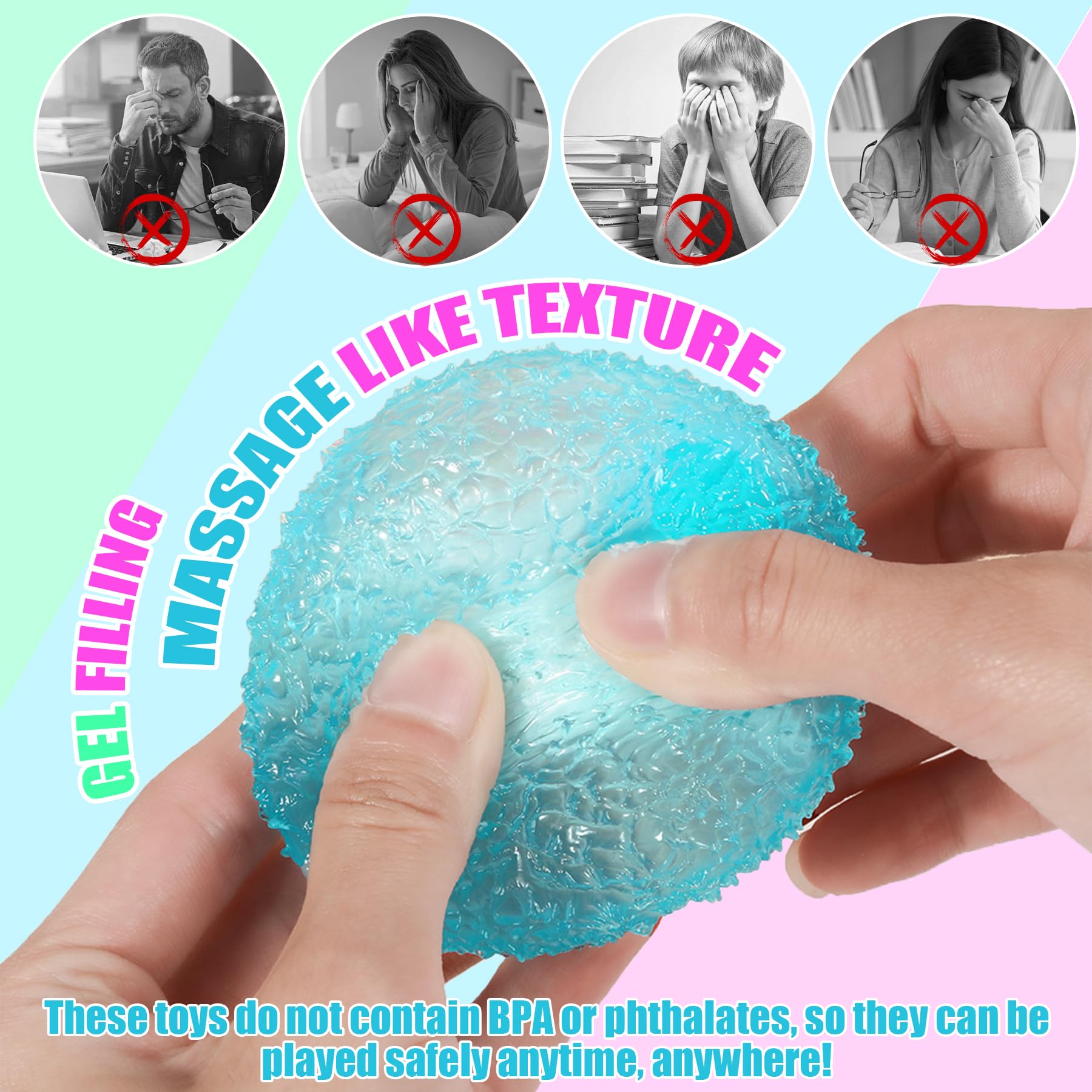 3Pcs Big Taba Squishies Strawberry, Cute Strawberry Squeeze Toys, Upgrade Fruit Squishies, Kawaii Sticky Stress Toy, Clear Fidget Toys, Valentines Gift for Kids, Teen Boys Girls Birthday Gift Ideas